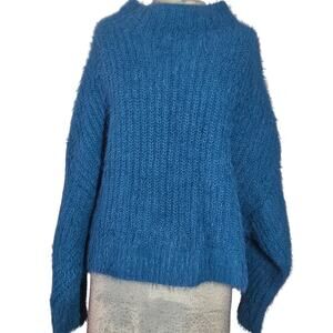 Express Blue Crop Sweater Size Large